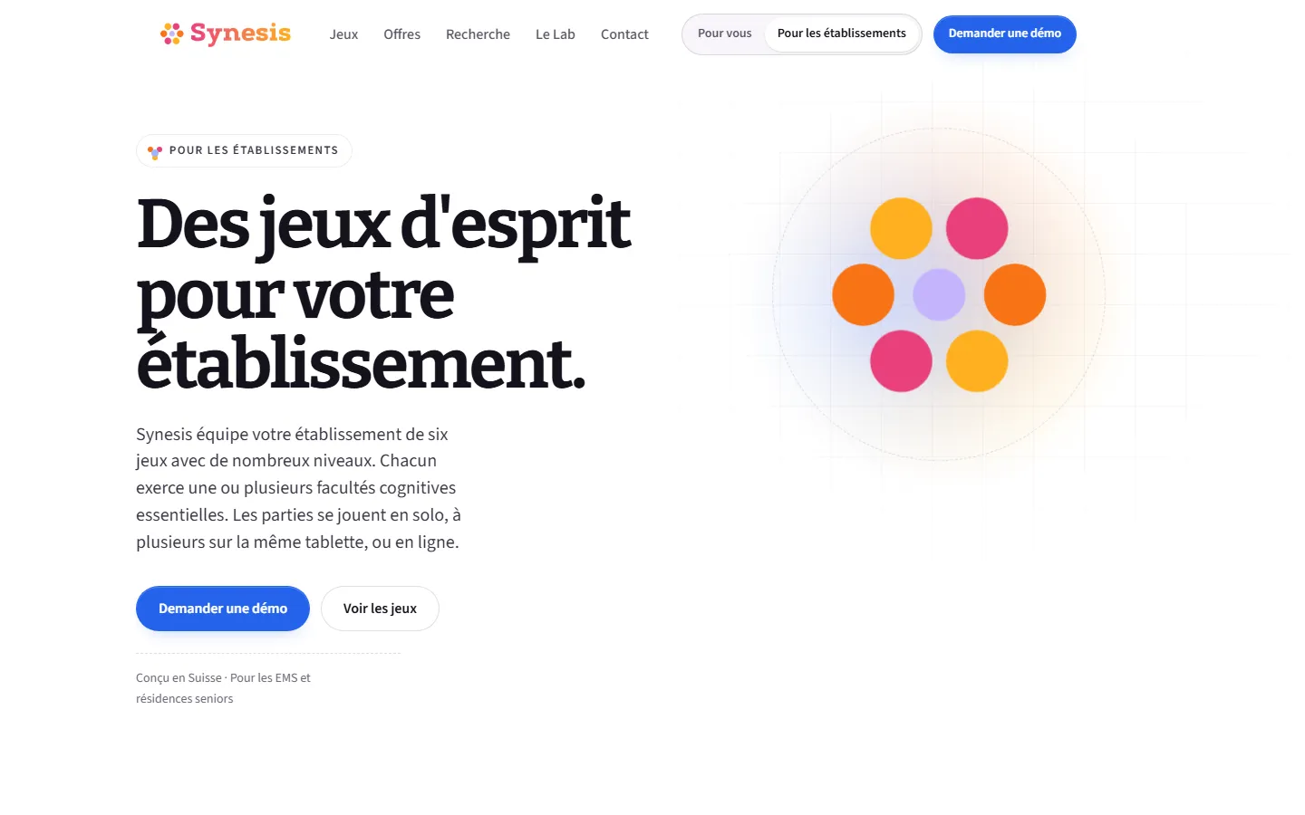 Capture d’écran du site Synesis